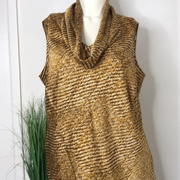 Chaus Tops - CHAUS Buffed Satin Sleeveless Cowl Neck Abstract Print Blouse Sz 20W